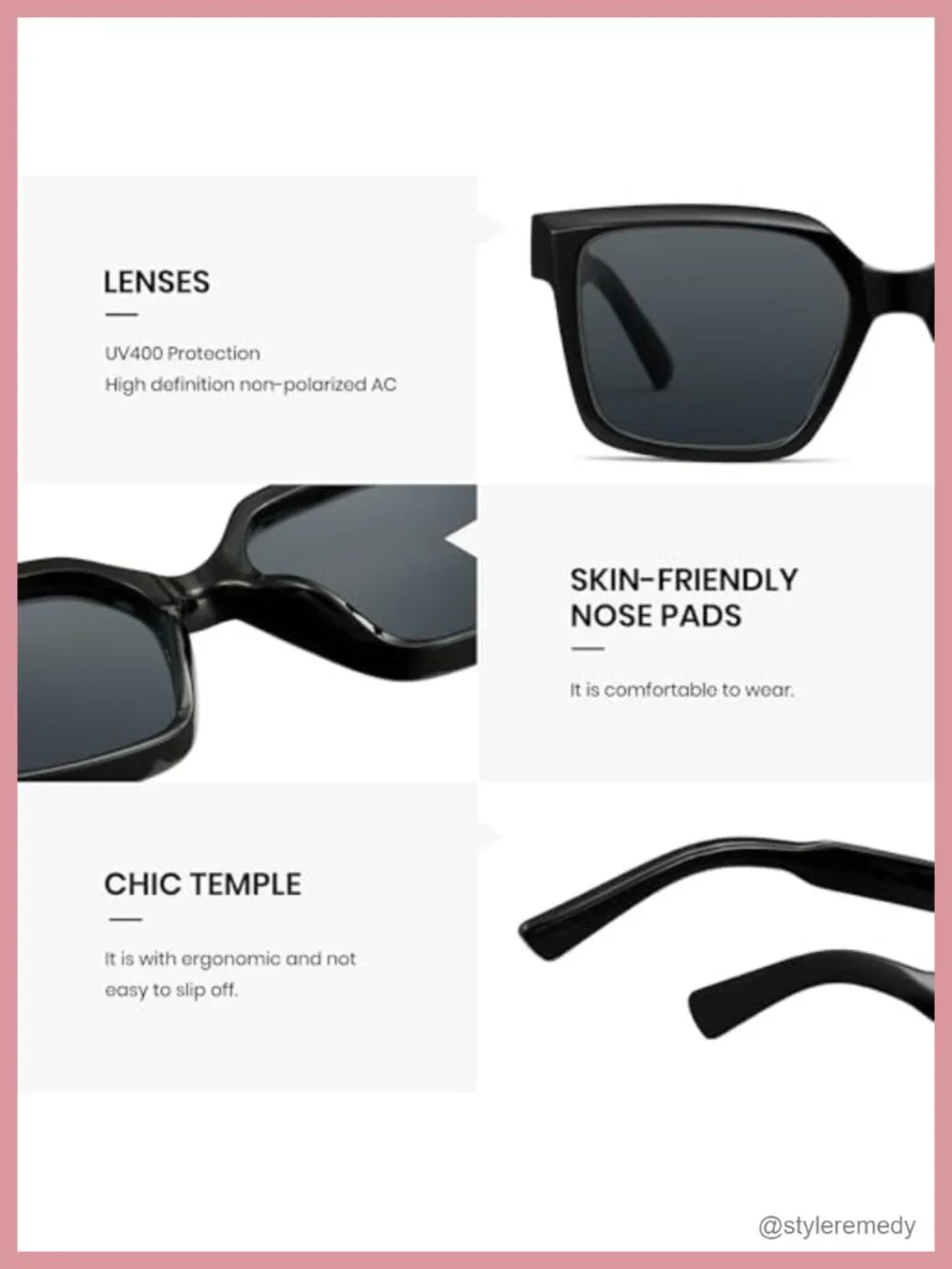 Square Oversized Chunky Frame Streetwear Sunglasses with Headband Function
